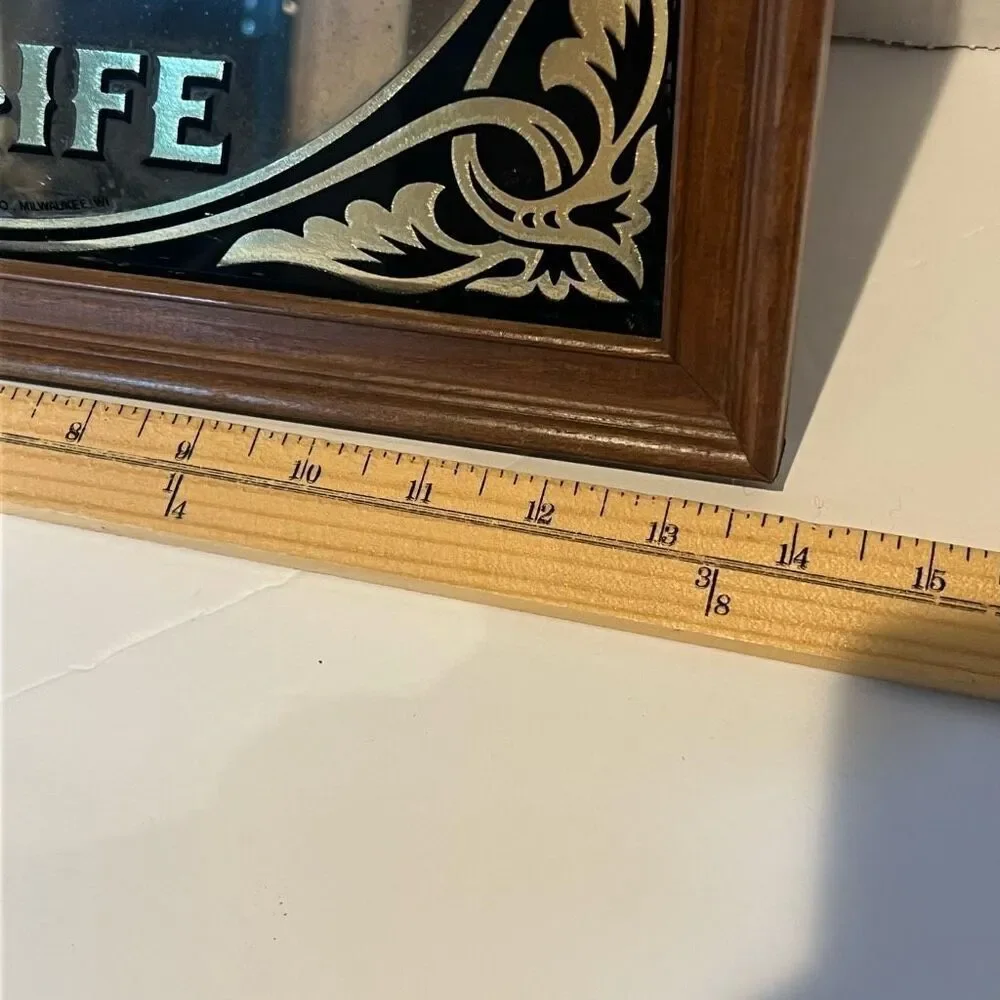 Vintage Miller High Life “Half Moon Girl” Mirror Sign 1980'S. 14”x14”